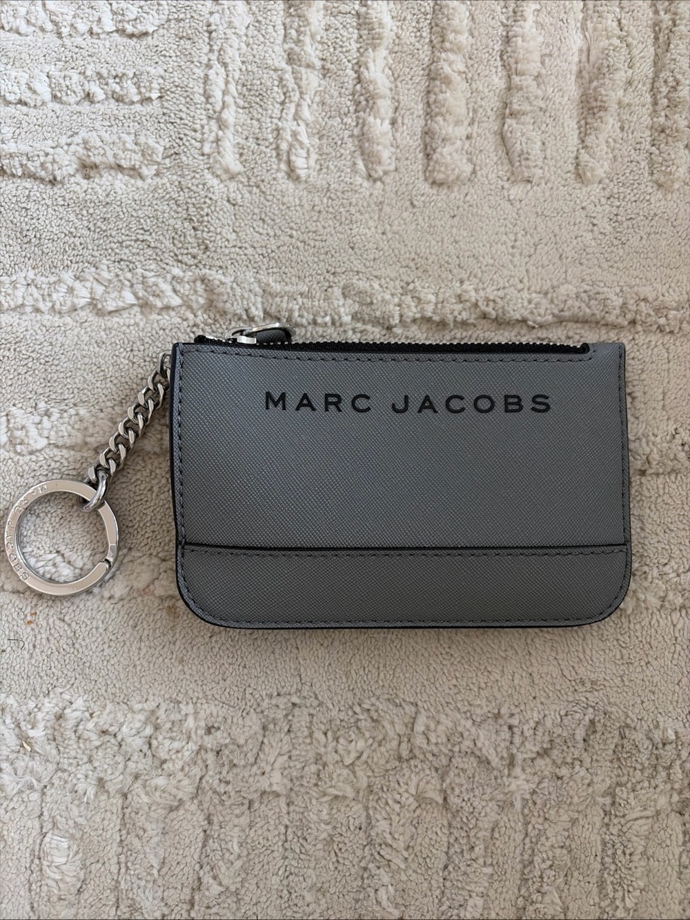 Marc Jacobs Women's Wallet Zip-Around Logo Zipper Grey Logo